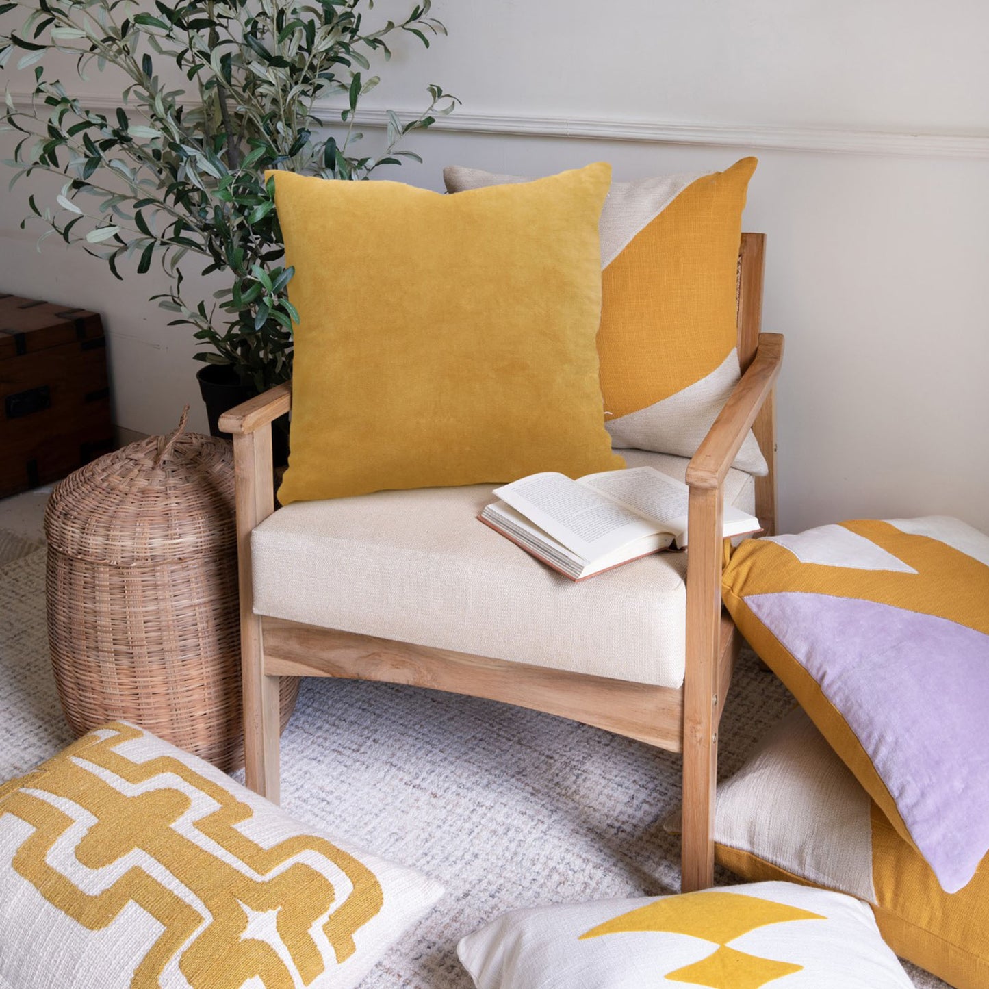 20" Yellow Throw Pillow