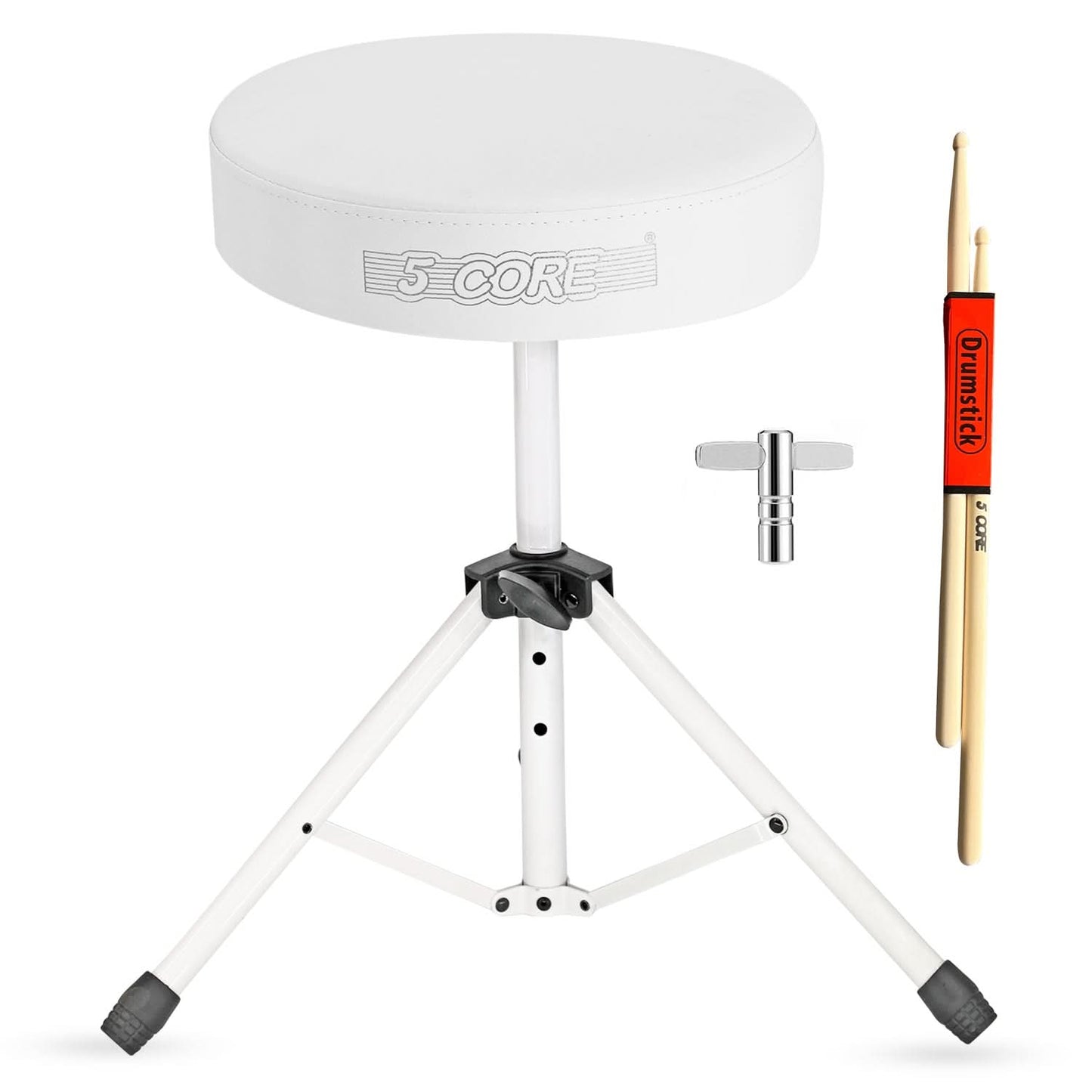 5 Core Drum Throne 3" Thick Padded Comfortable Guitar Stool Drummer Chair Adjustable Musician Seat