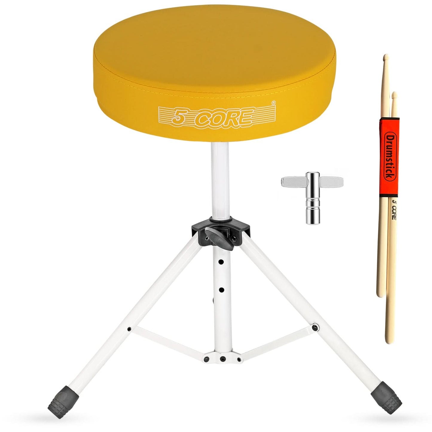 5 Core Drum Throne 3" Thick Padded Comfortable Guitar Stool Drummer Chair Adjustable Musician Seat