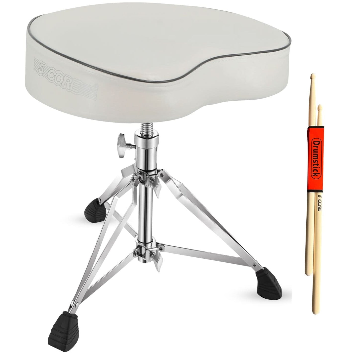 5 Core Drum Throne 4" Padded Guitar Stool Drummer Chair Adjustable Musician Seat